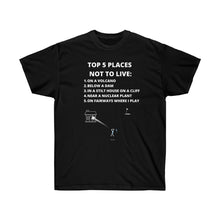 Load image into Gallery viewer, Top 5 Places w/ White Print - Unisex Ultra Cotton Tee